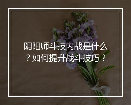 阴阳师斗技内战是什么？如何提升战斗技巧？