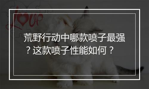 荒野行动中哪款喷子最强?这款喷子性能如何?