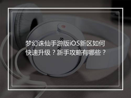 梦幻诛仙手游版iOS新区如何快速升级?新手攻略有哪些?