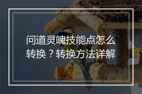 问道灵魄技能点怎么转换？转换方法详解