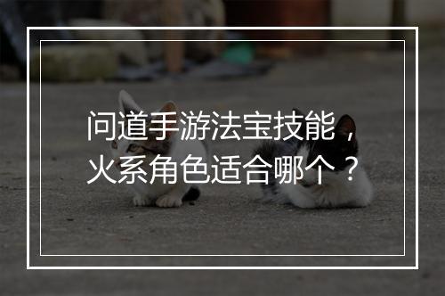 问道手游法宝技能，火系角色适合哪个？
