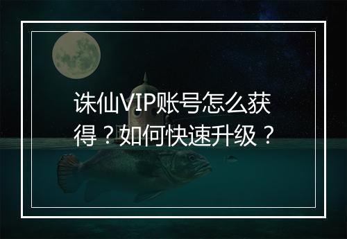 诛仙VIP账号怎么获得?如何快速升级?