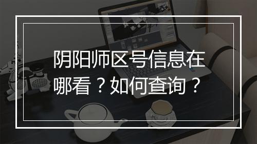 阴阳师区号信息在哪看？如何查询？
