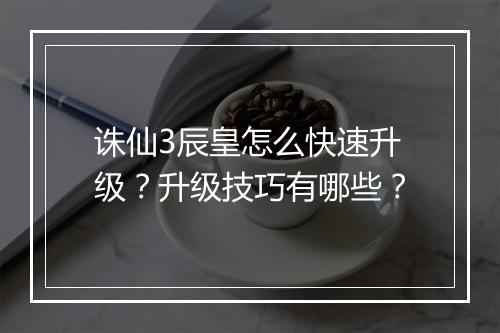 诛仙3辰皇怎么快速升级？升级技巧有哪些？