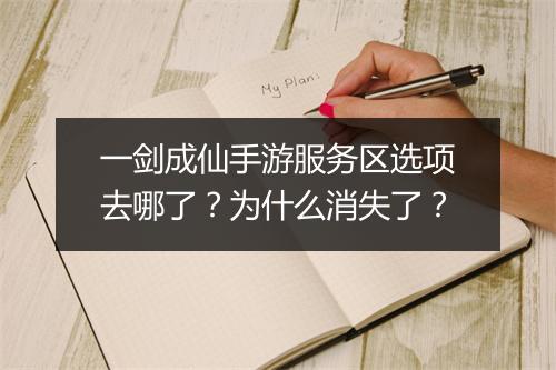 一剑成仙手游服务区选项去哪了？为什么消失了？