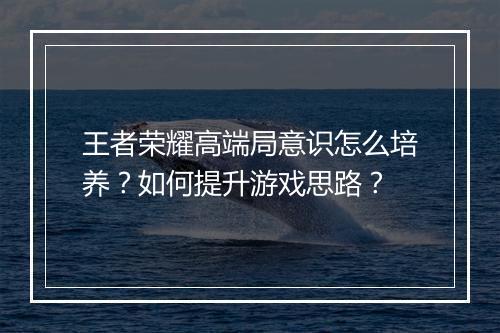 王者荣耀高端局意识怎么培养？如何提升游戏思路？