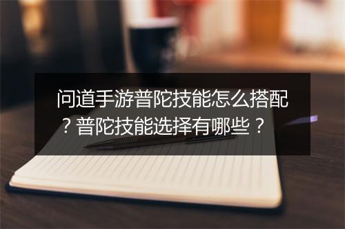 问道手游普陀技能怎么搭配?普陀技能选择有哪些?