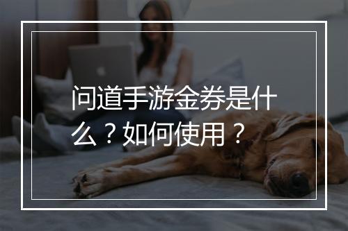 问道手游金券是什么？如何使用？